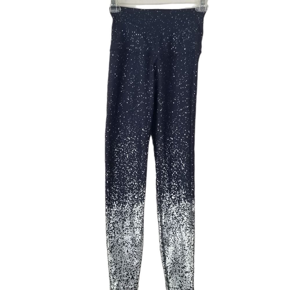 Beyond Yoga Alloy Ombre High Waisted Midi Leggings Size XS Navy/Silver Metallic
